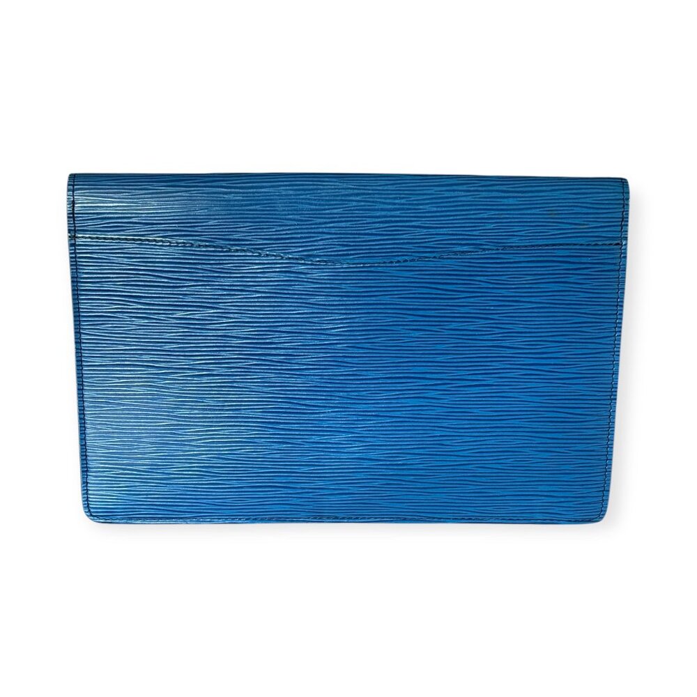 Louis Vuitton Blue Epi Montaigne 27 Clutch - Picture 3 of 9